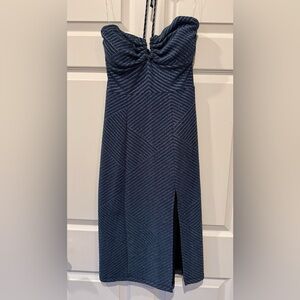 Elegant Navy Strapless Dress
